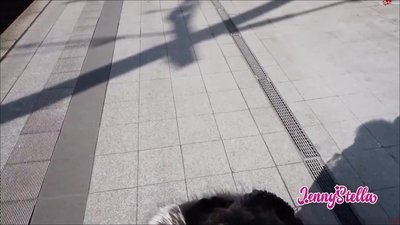 Jenny_Stella - Verpatztes Spermaschlucken - Blowjob am Flughafen – Security verpatzt das Abspritzen