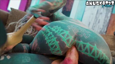 Anuskatzz - Rotschopf in high heels fickt großen weißen schwanz - Anal und Gesichtsbesamung